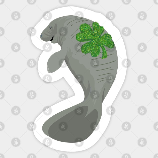 Shamrock Manatee Sticker by Peppermint Narwhal